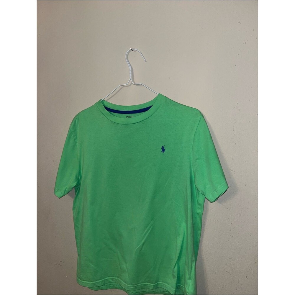Ralph Lauren Kids Bright Green Tee with Navy Logo XL youth